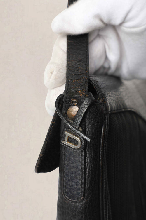 Delvaux Black Vintage Toile de Cuir Crossbody Bag