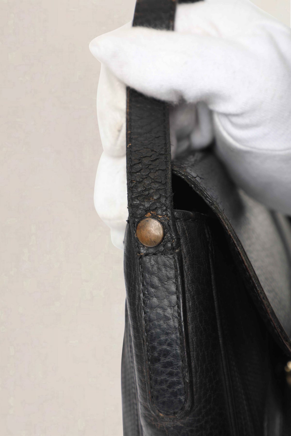 Delvaux Black Vintage Toile de Cuir Crossbody Bag