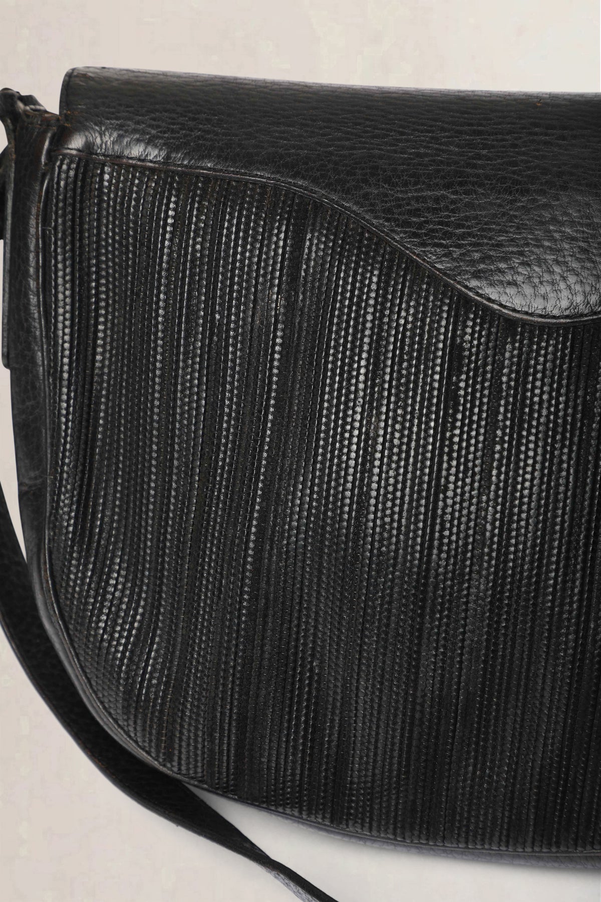 Delvaux Black Vintage Toile de Cuir Crossbody Bag