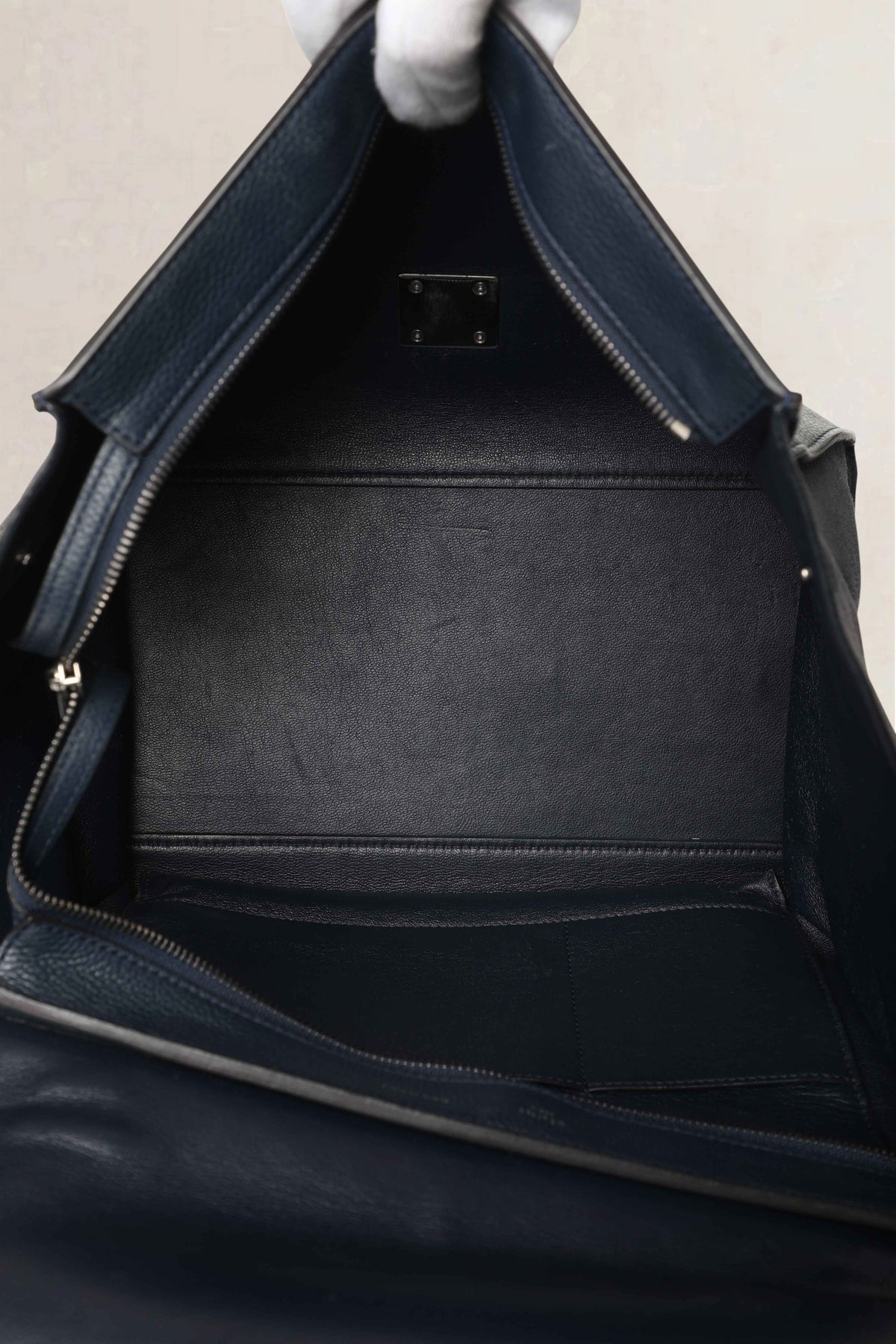 Celine Dark Blue Trapeze Medium Crossbody Bag
