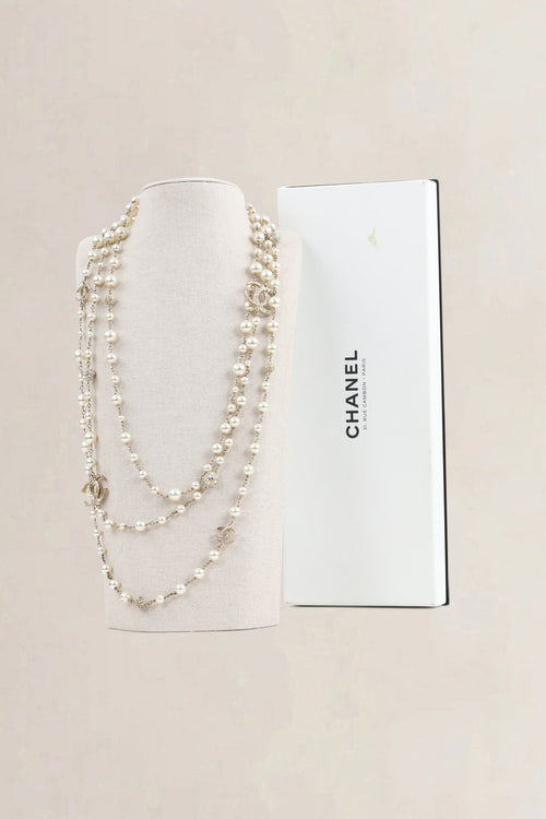 Chanel Pearl CC Crystal Long Necklace
