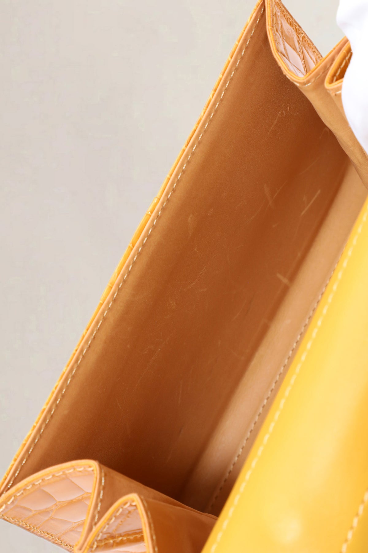 Delvaux Soft Yellow Brillant Crocodile Mini Crossbody Bag