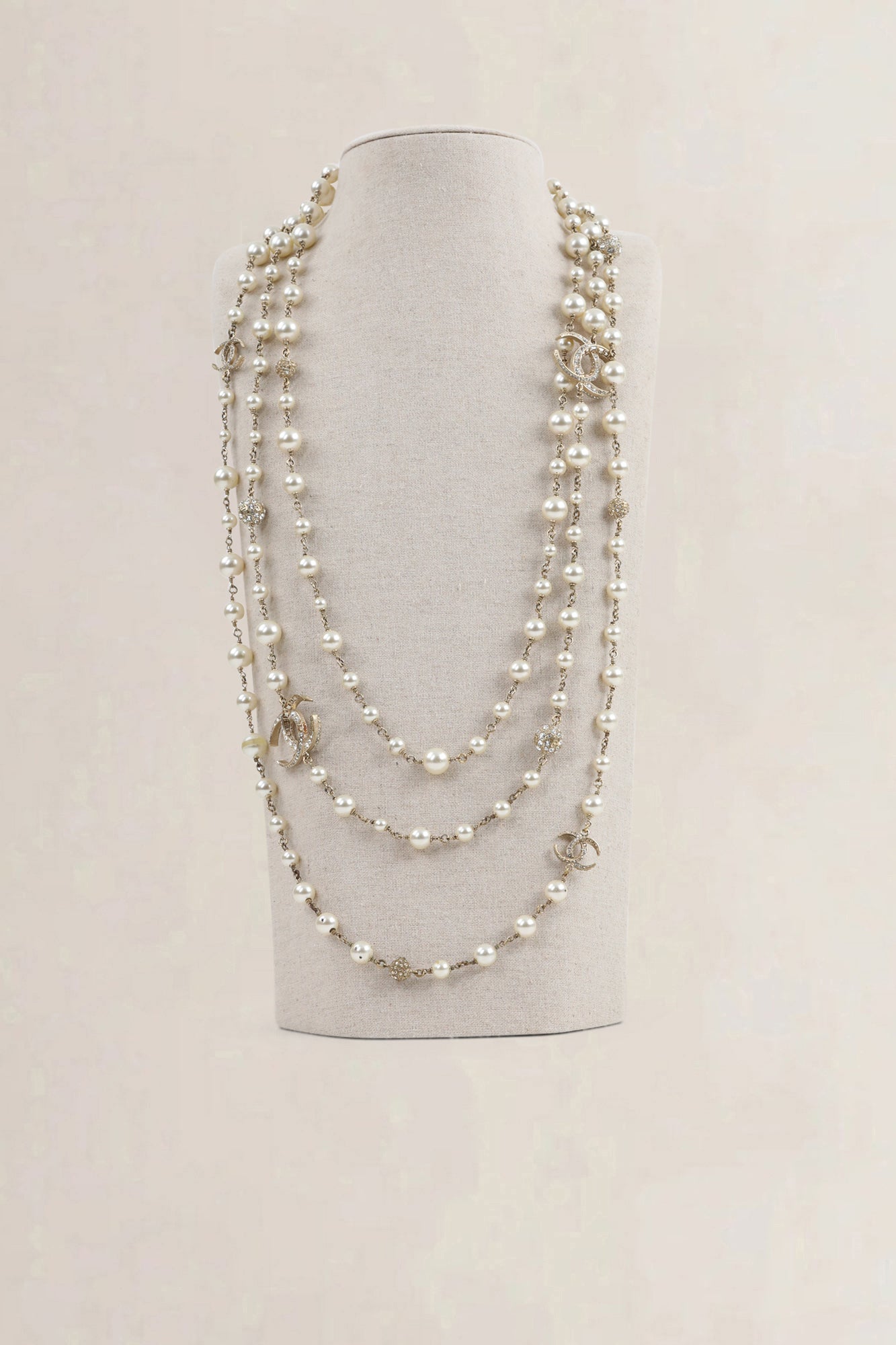 Chanel Pearl CC Crystal Long Necklace