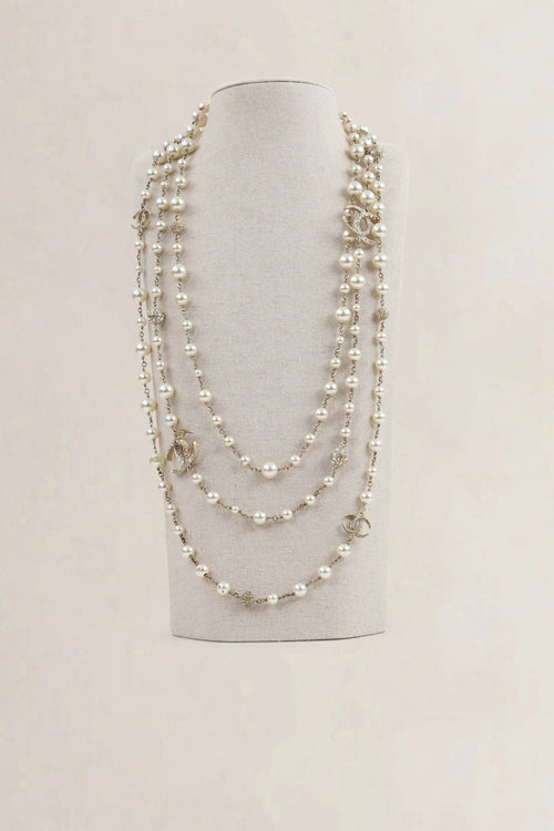 Chanel Pearl CC Crystal Long Necklace