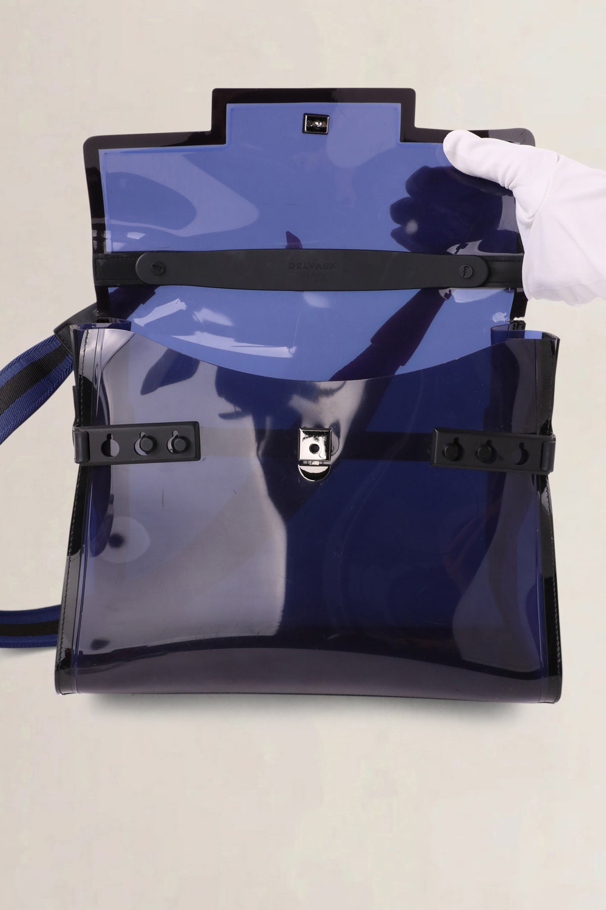Delvaux Dark Night Tempête Vinyl Shoulder Bag