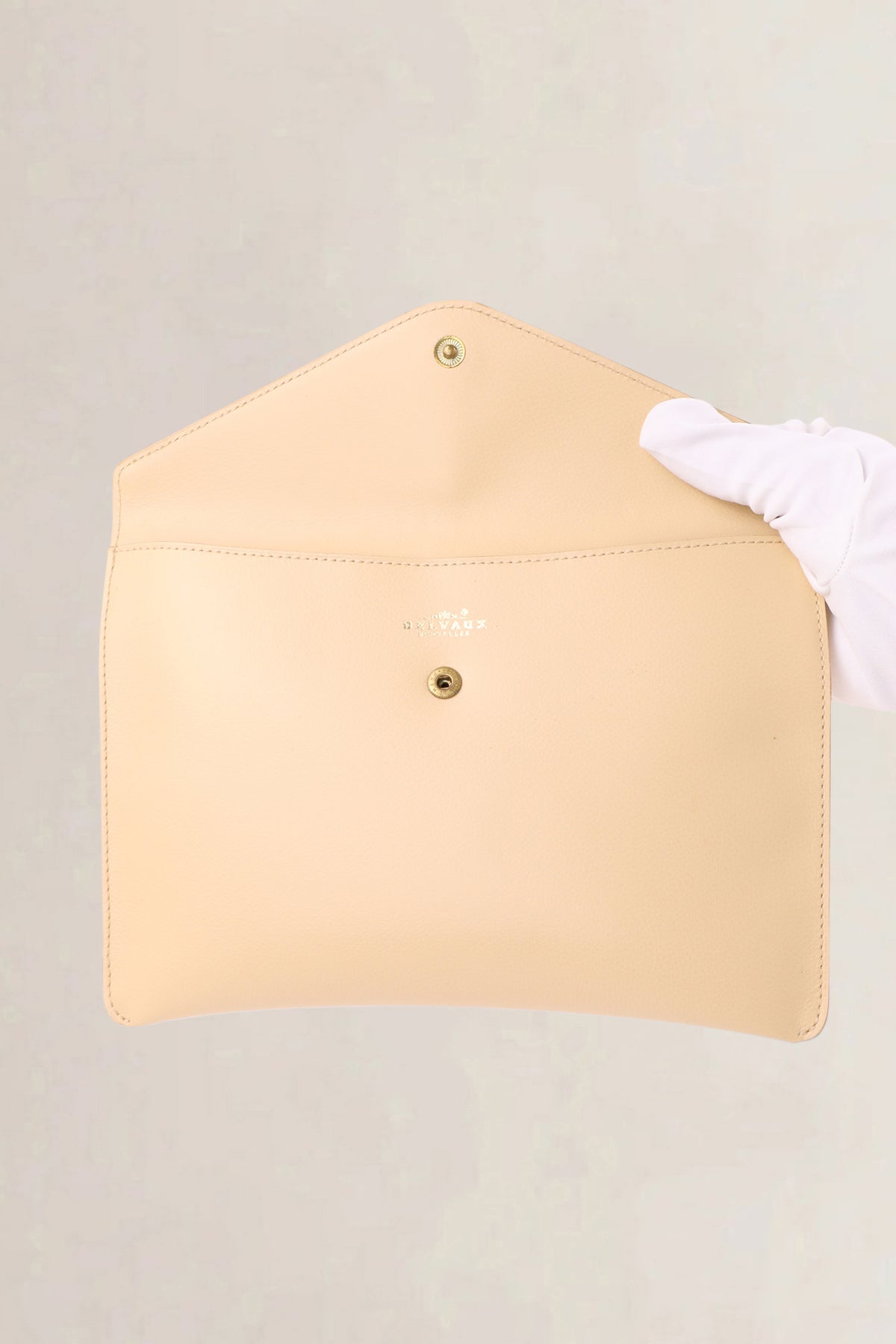 Delvaux Beige Jumping Calf Envelope Clutch