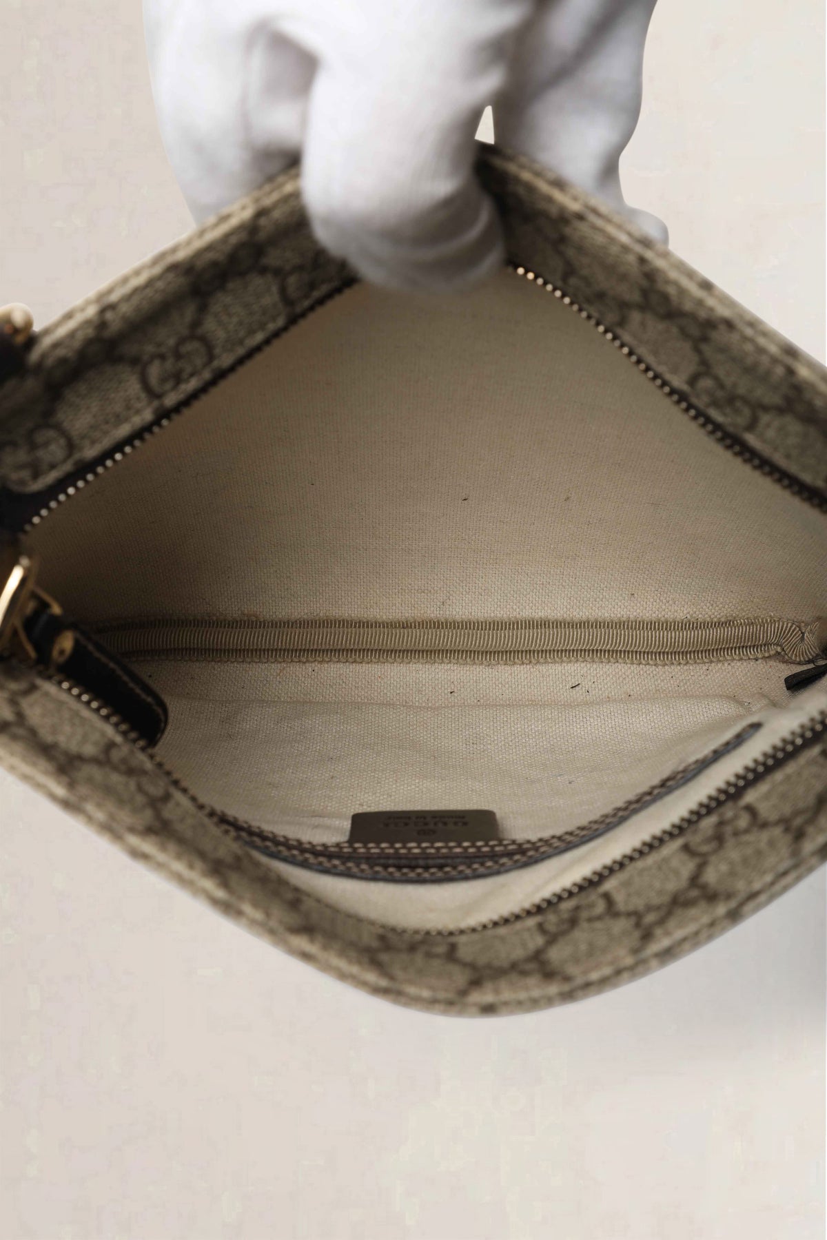 Gucci Beige & Brown GG Canvas Small Messenger Crossbody Bag