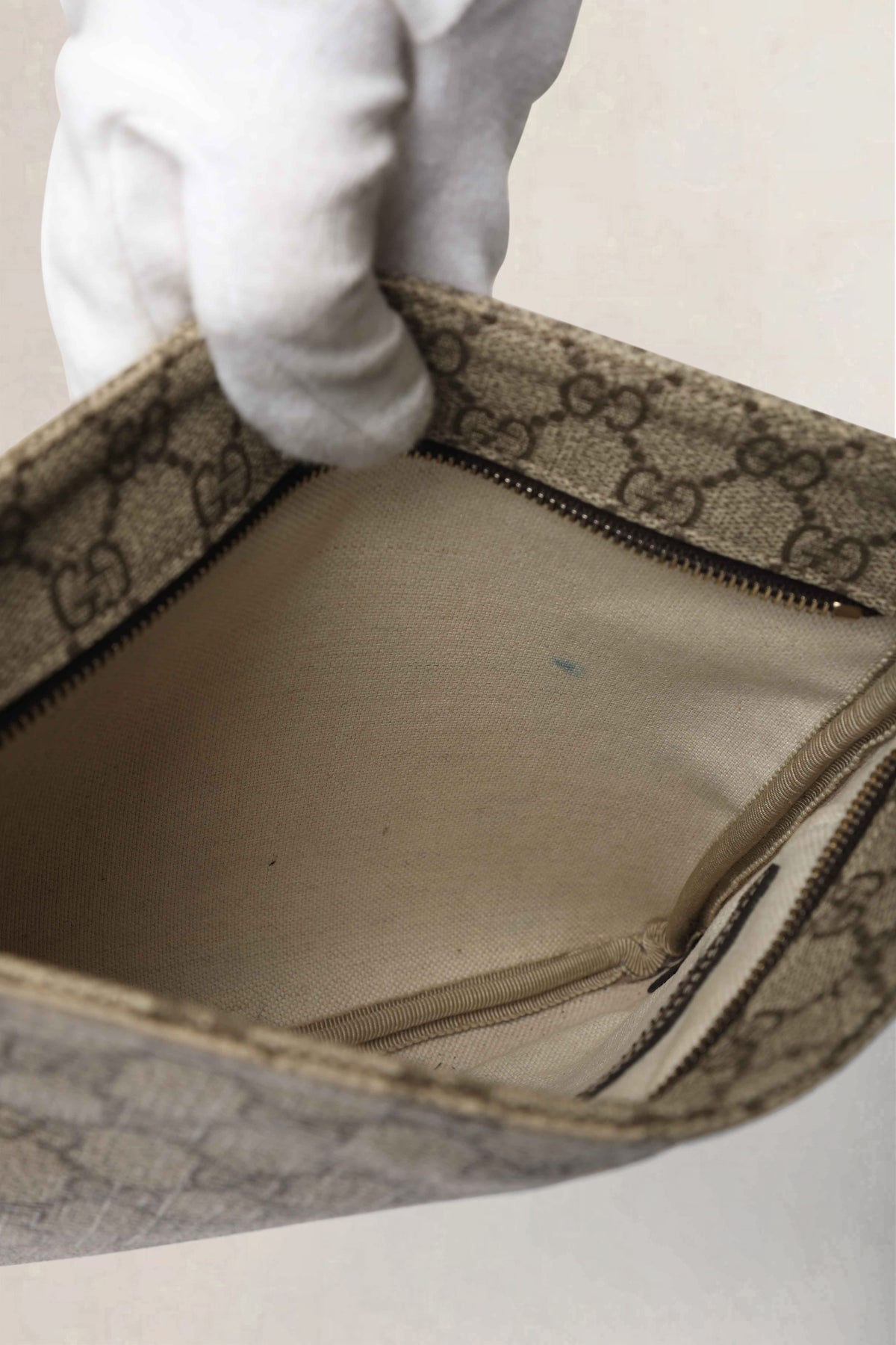Gucci Beige & Brown GG Canvas Small Messenger Crossbody Bag