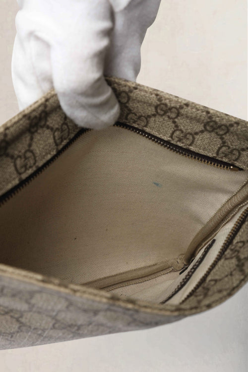 Gucci Beige & Brown GG Canvas Small Messenger Crossbody Bag