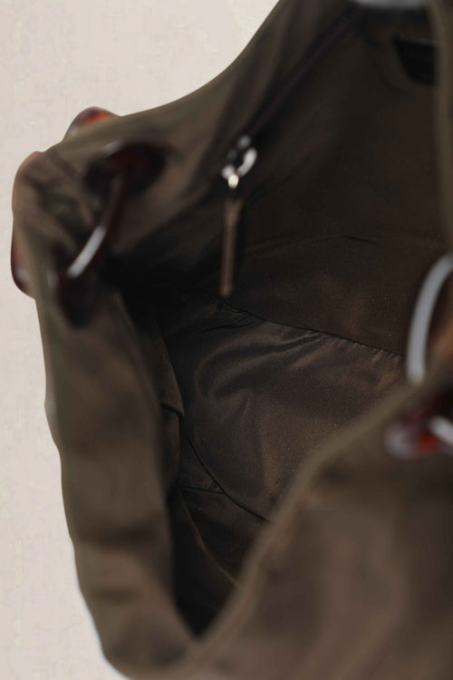 Prada Khaki Vintage Tortoiseshell Chain Shoulder Bag