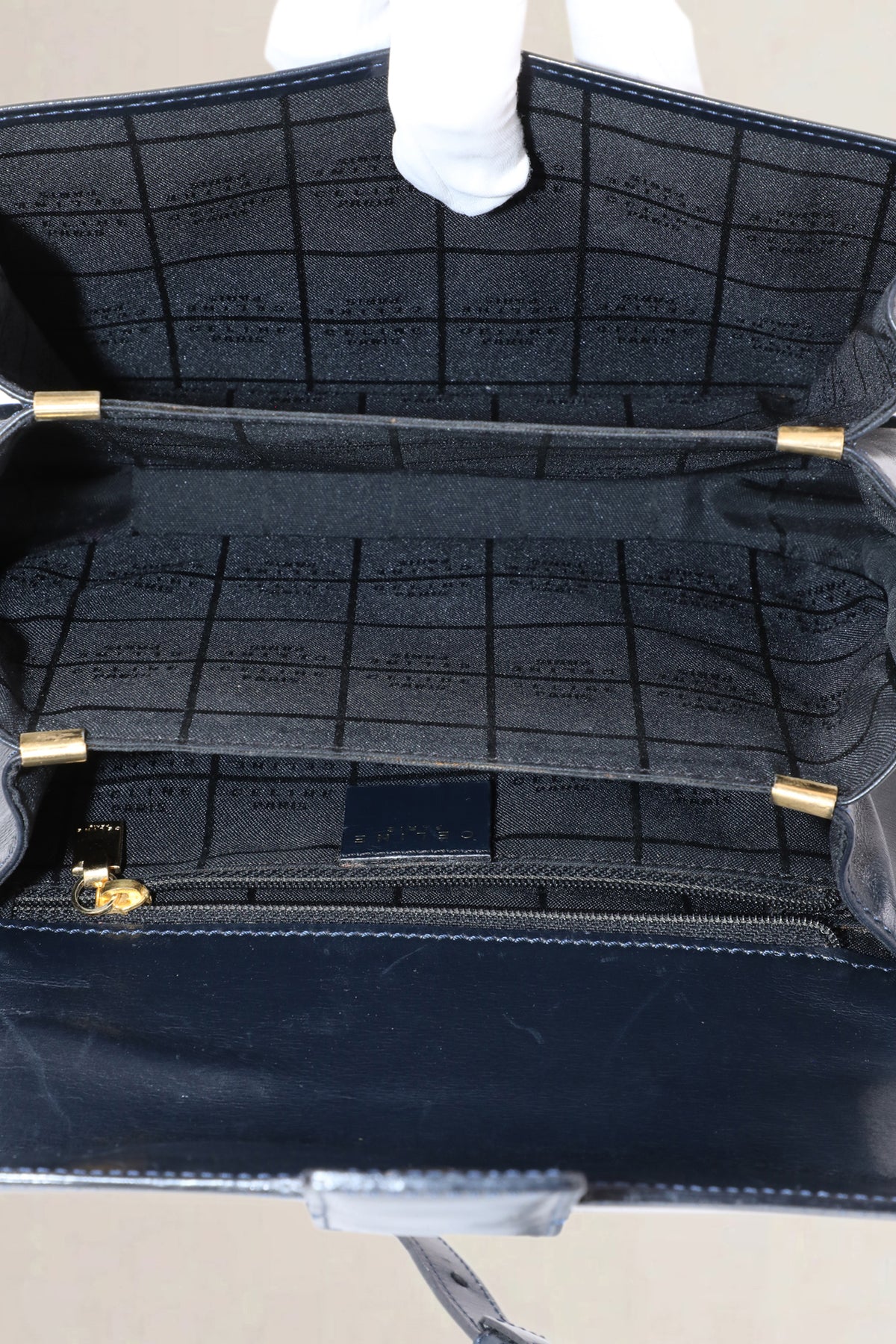 Céline Vintage Navy Carriage Crossbody Bag