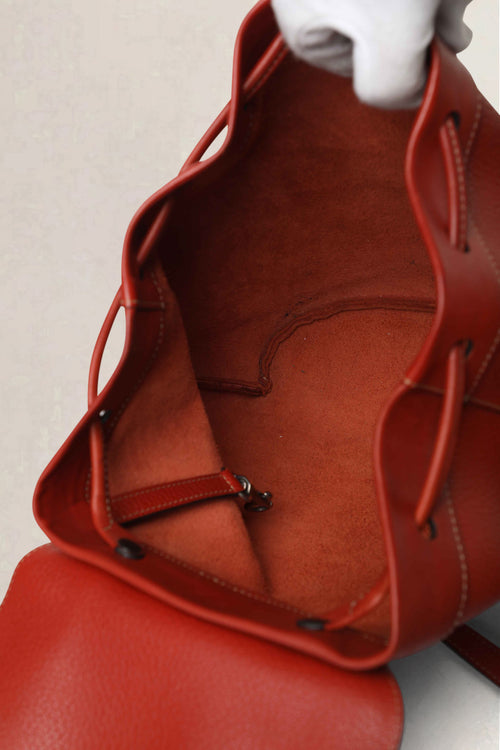 Deux de Delvaux Brick Red Backpack
