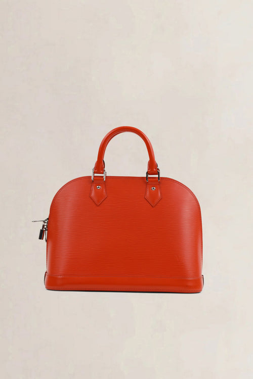 Louis Vuitton Orange Alma PM Epi Leder Top Handle Bag