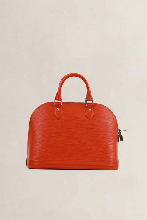Louis Vuitton Orange Alma PM Epi Leder Top Handle Bag