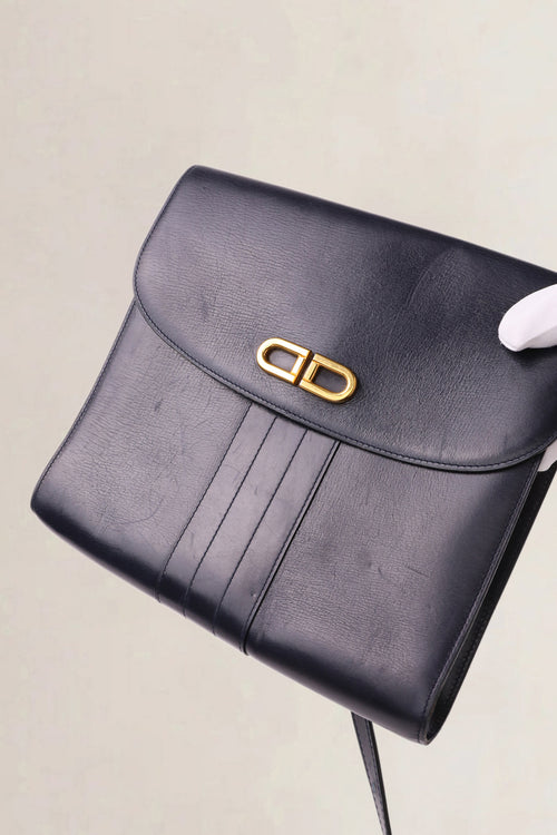 Delvaux Vintage Navy Blue Crossbody Bag