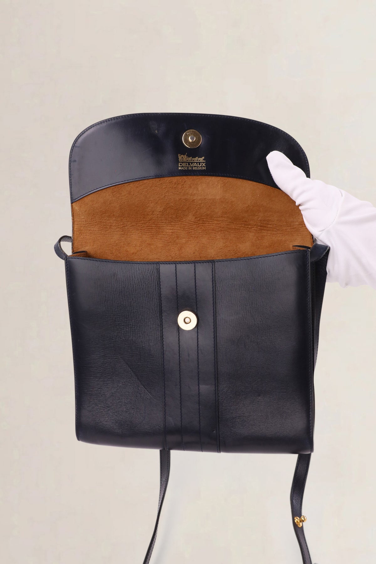 Delvaux Vintage Navy Blue Crossbody Bag