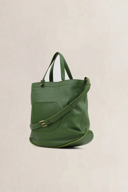 Delvaux Green Pin Cabas Allure Crossbody Bag