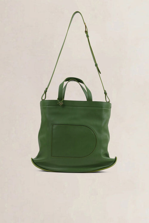 Delvaux Green Pin Cabas Allure Crossbody Bag
