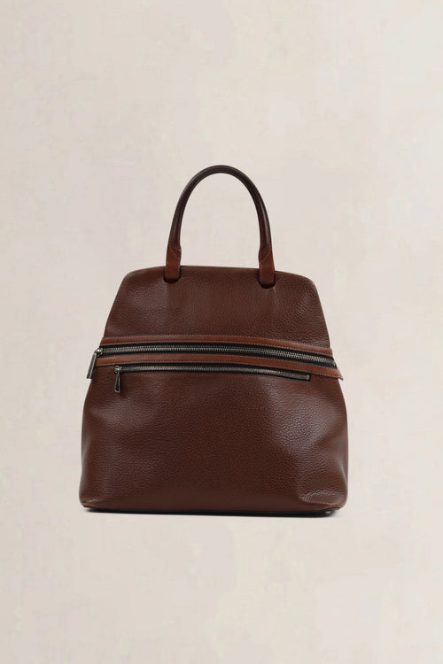 Deux De Delvaux Brown "Le Trente Frégate" Top Handle Bag