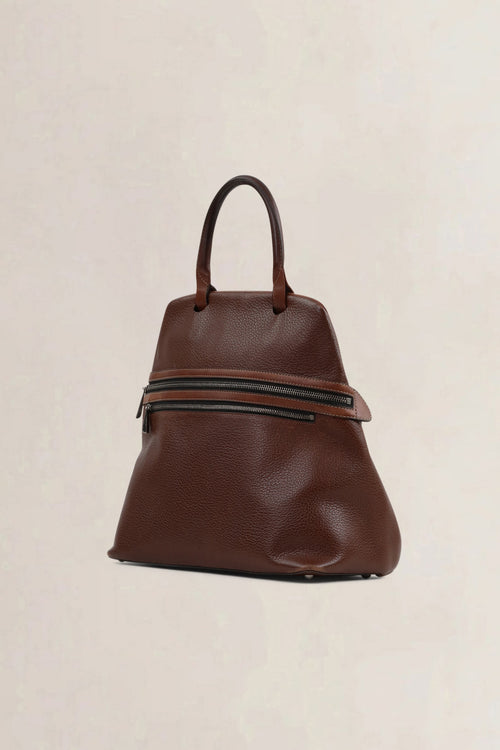 Deux De Delvaux Brown "Le Trente Frégate" Top Handle Bag