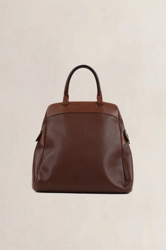 Deux De Delvaux Brown "Le Trente Frégate" Top Handle Bag