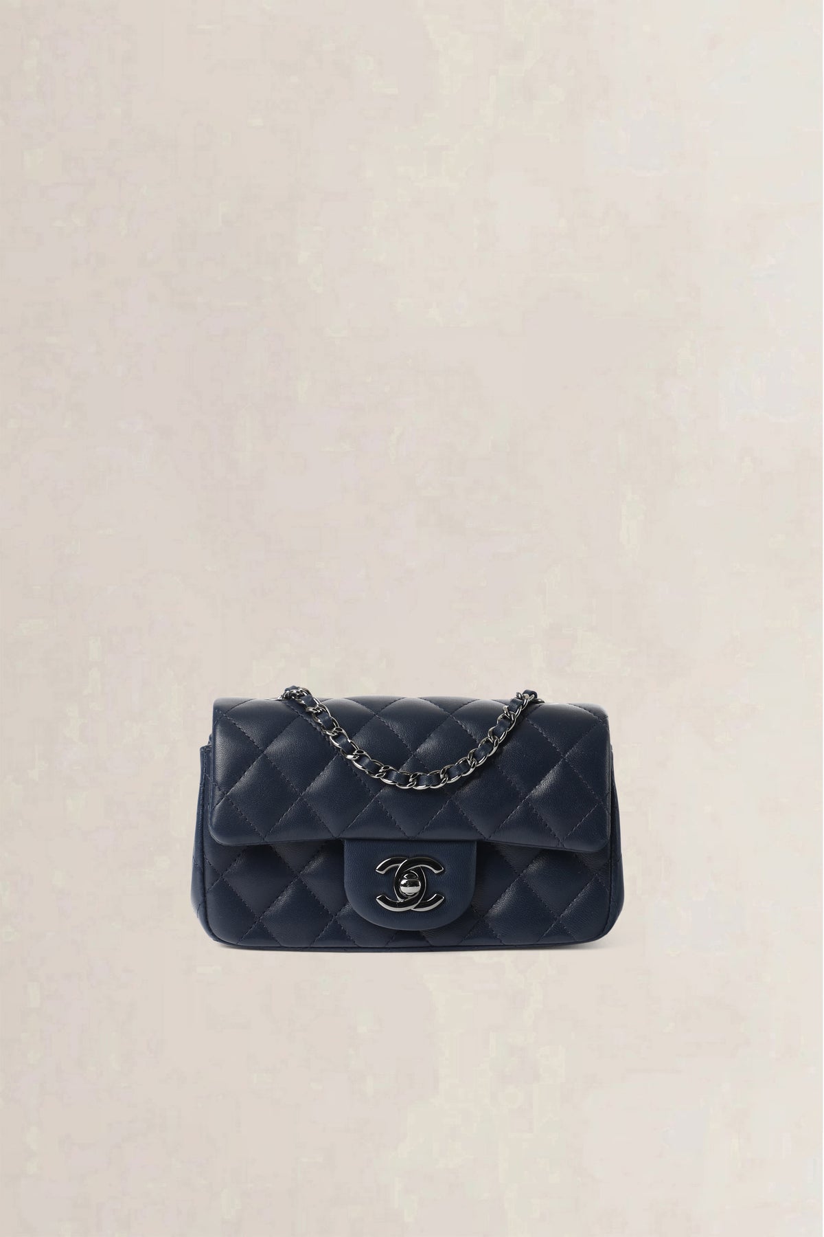 Chanel Navy Quilted Wallet on Chain