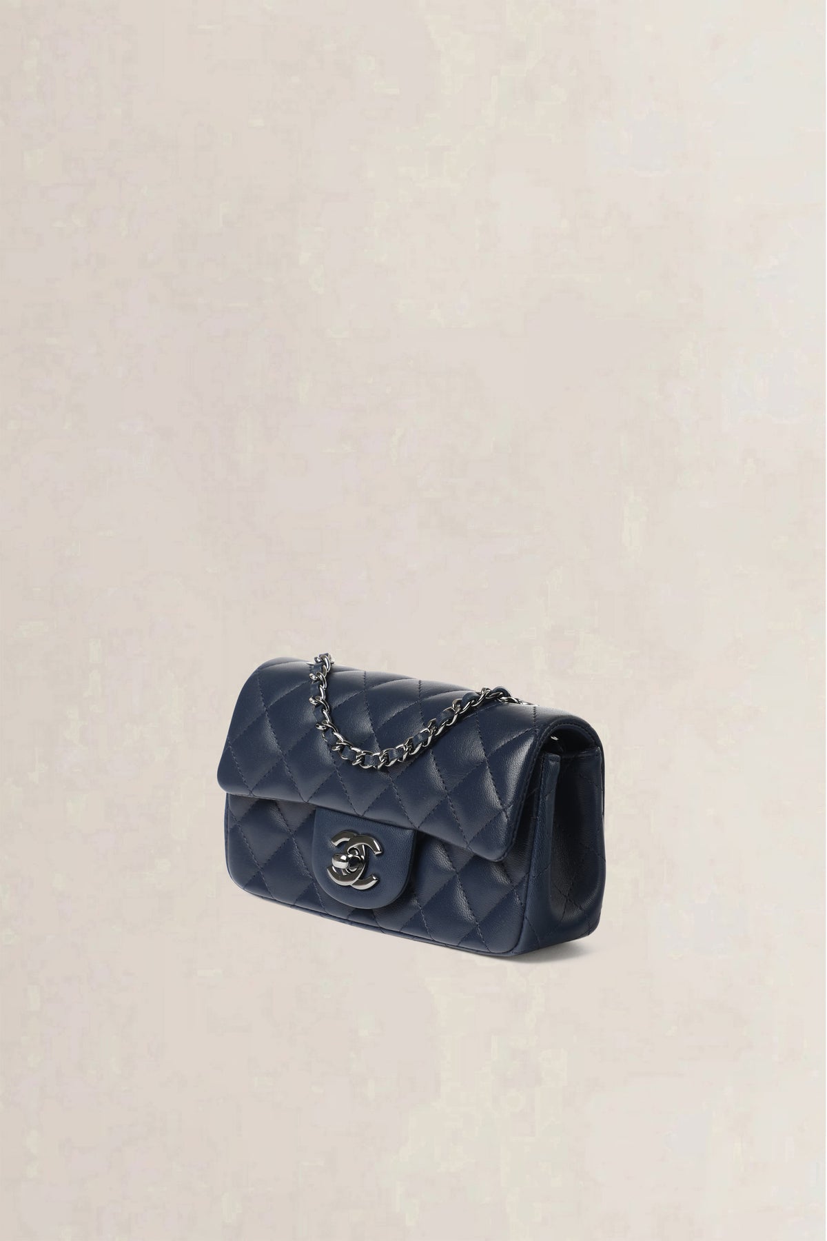 Chanel Navy Quilted Wallet on Chain