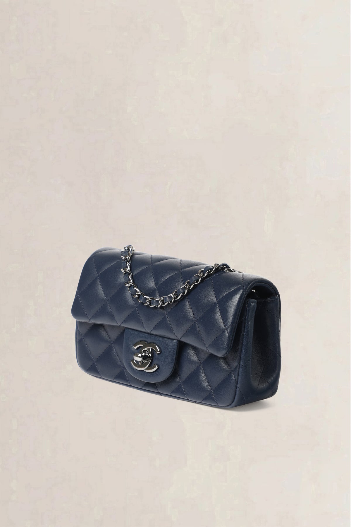 Chanel Navy Quilted Wallet on Chain