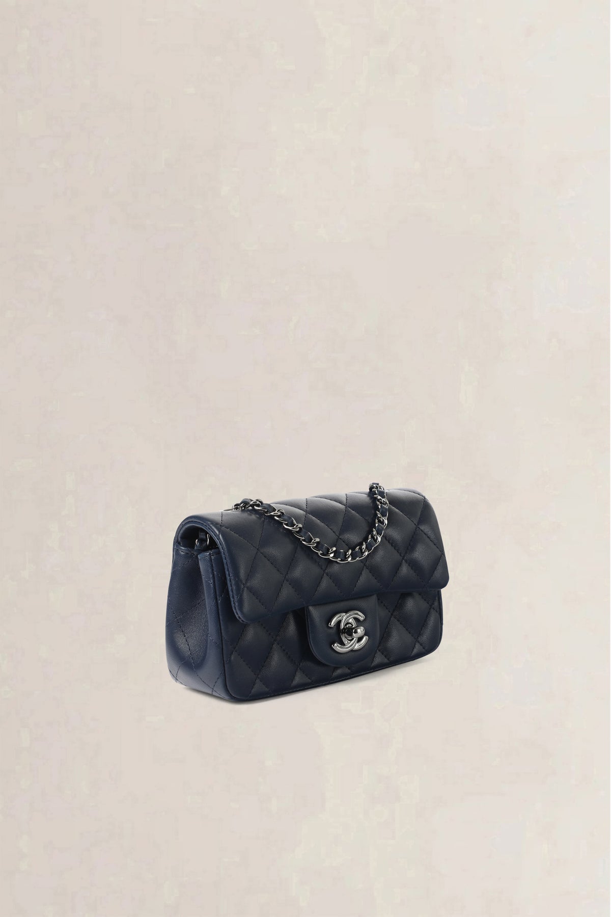 Chanel Navy Quilted Wallet on Chain