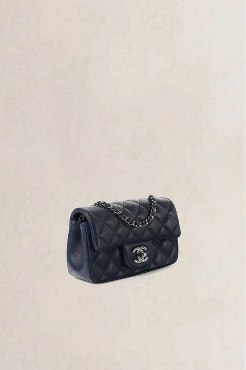 Chanel Navy Quilted Wallet on Chain
