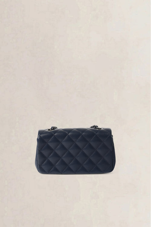 Chanel Navy Quilted Wallet on Chain