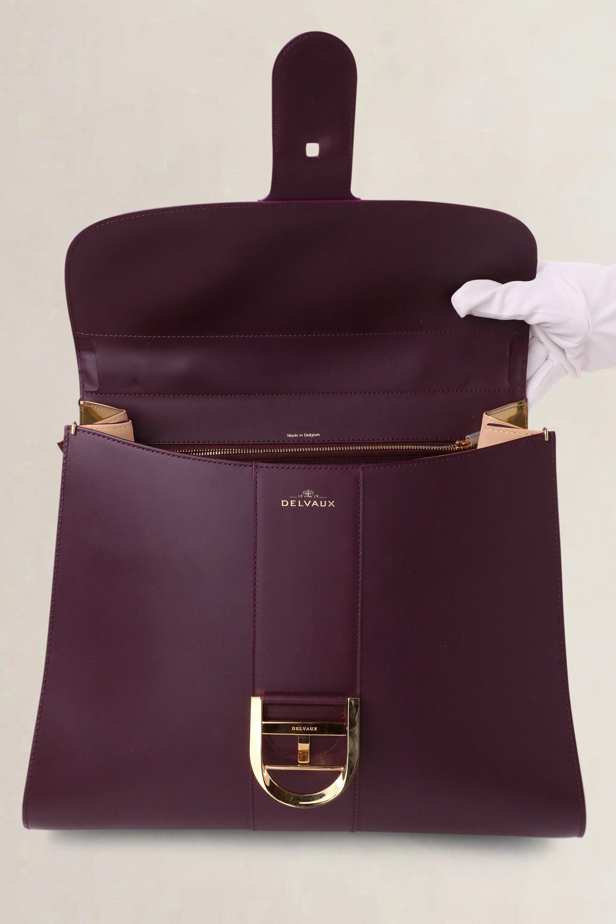 Delvaux Purple & Gold Brillant GM Crossbody Bag
