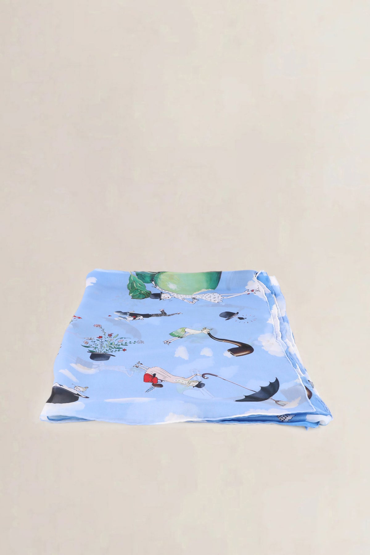 Delvaux Blue Magritte Silk Scarf