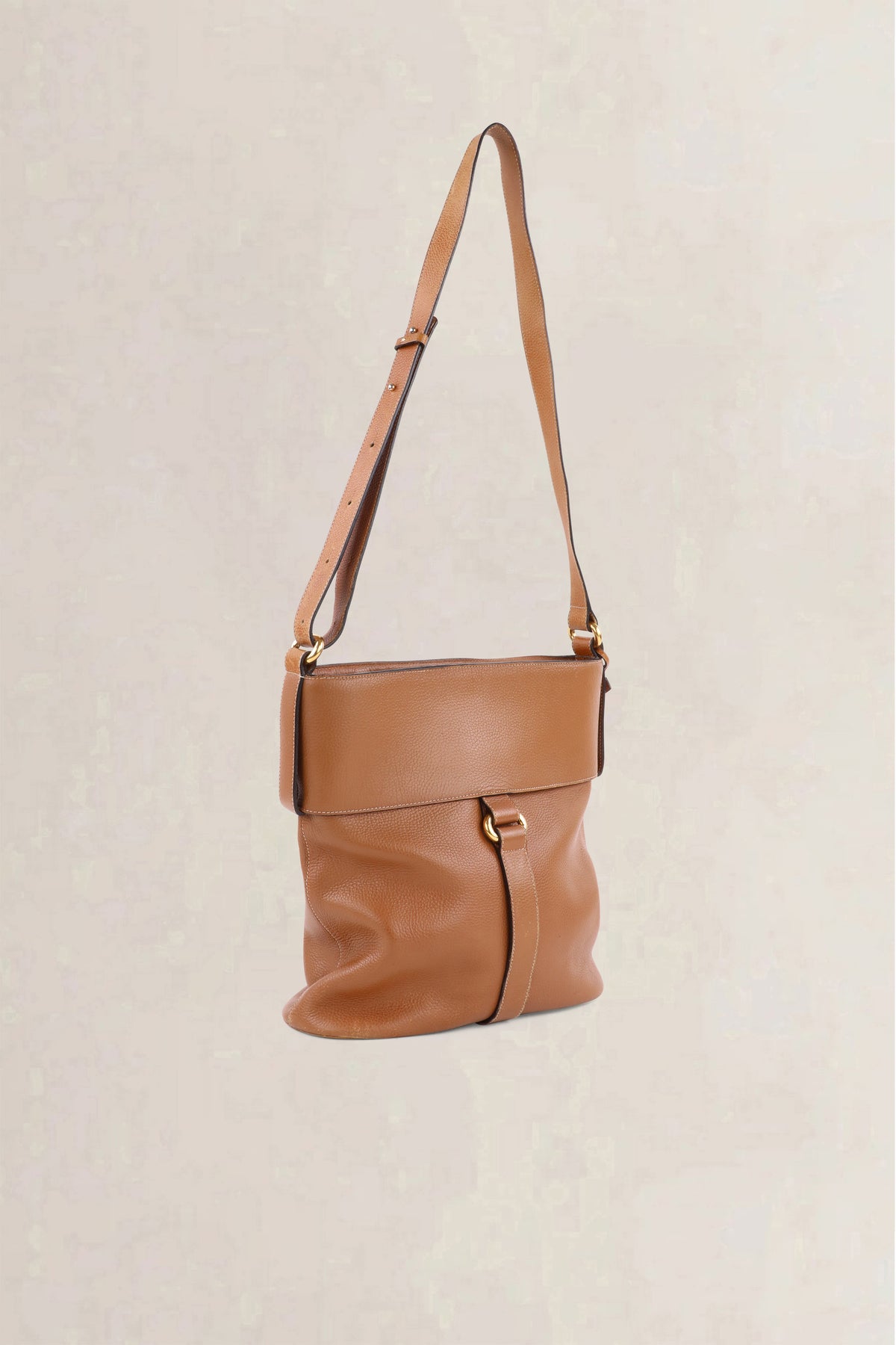 Delvaux Vintage Cognac Jumping Calf Shoulder Bag