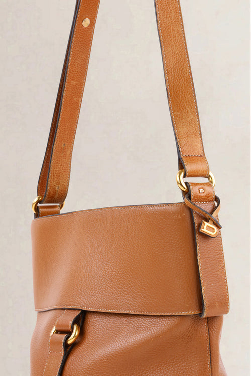 Delvaux Vintage Cognac Jumping Calf Shoulder Bag