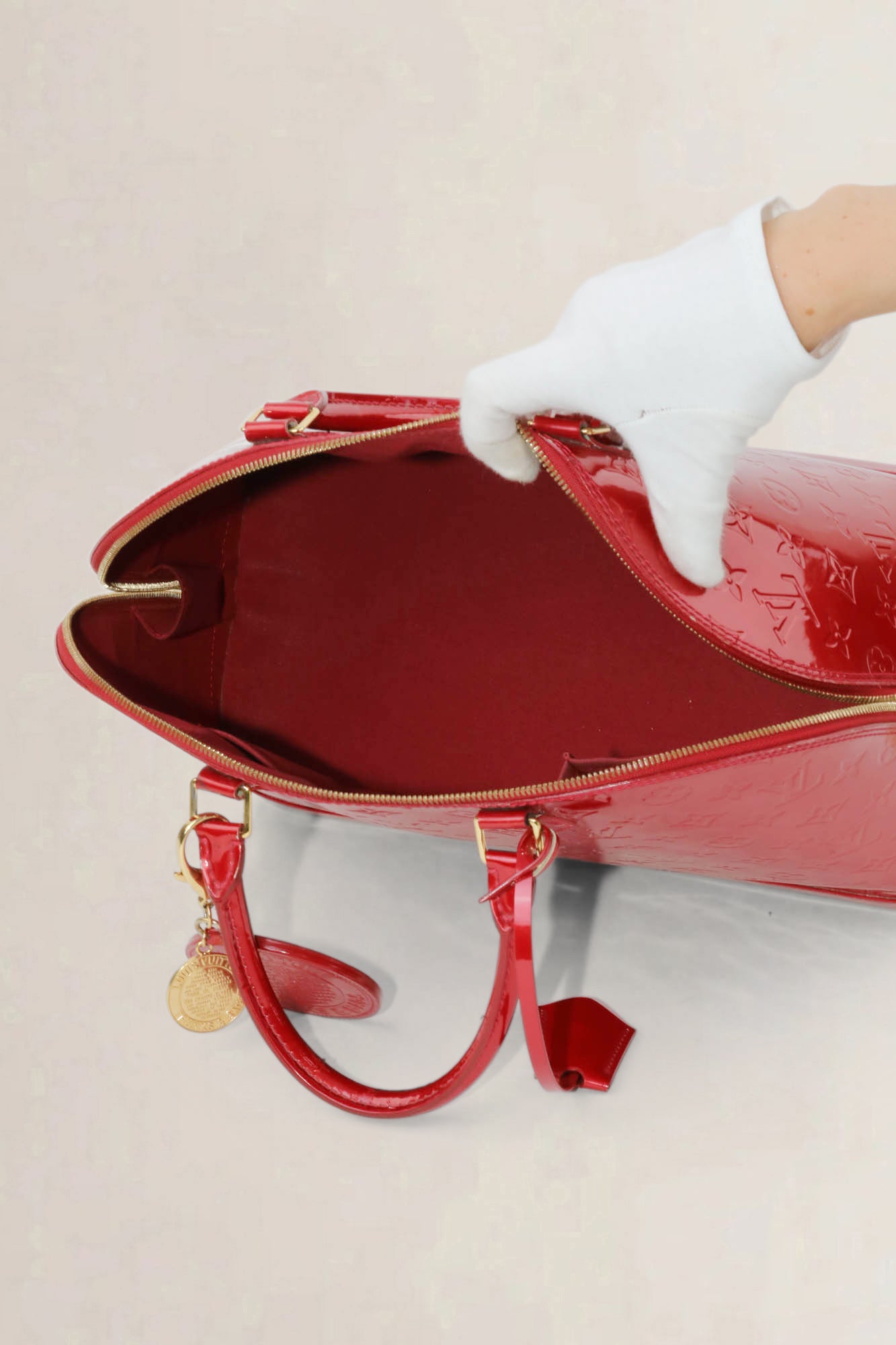 Louis Vuitton Red Patent Leather Alma GM Top Handle Bag