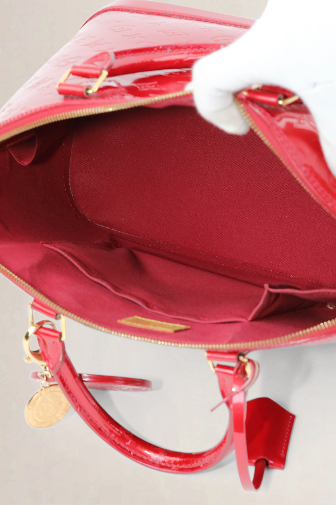 Louis Vuitton Red Patent Leather Alma GM Top Handle Bag
