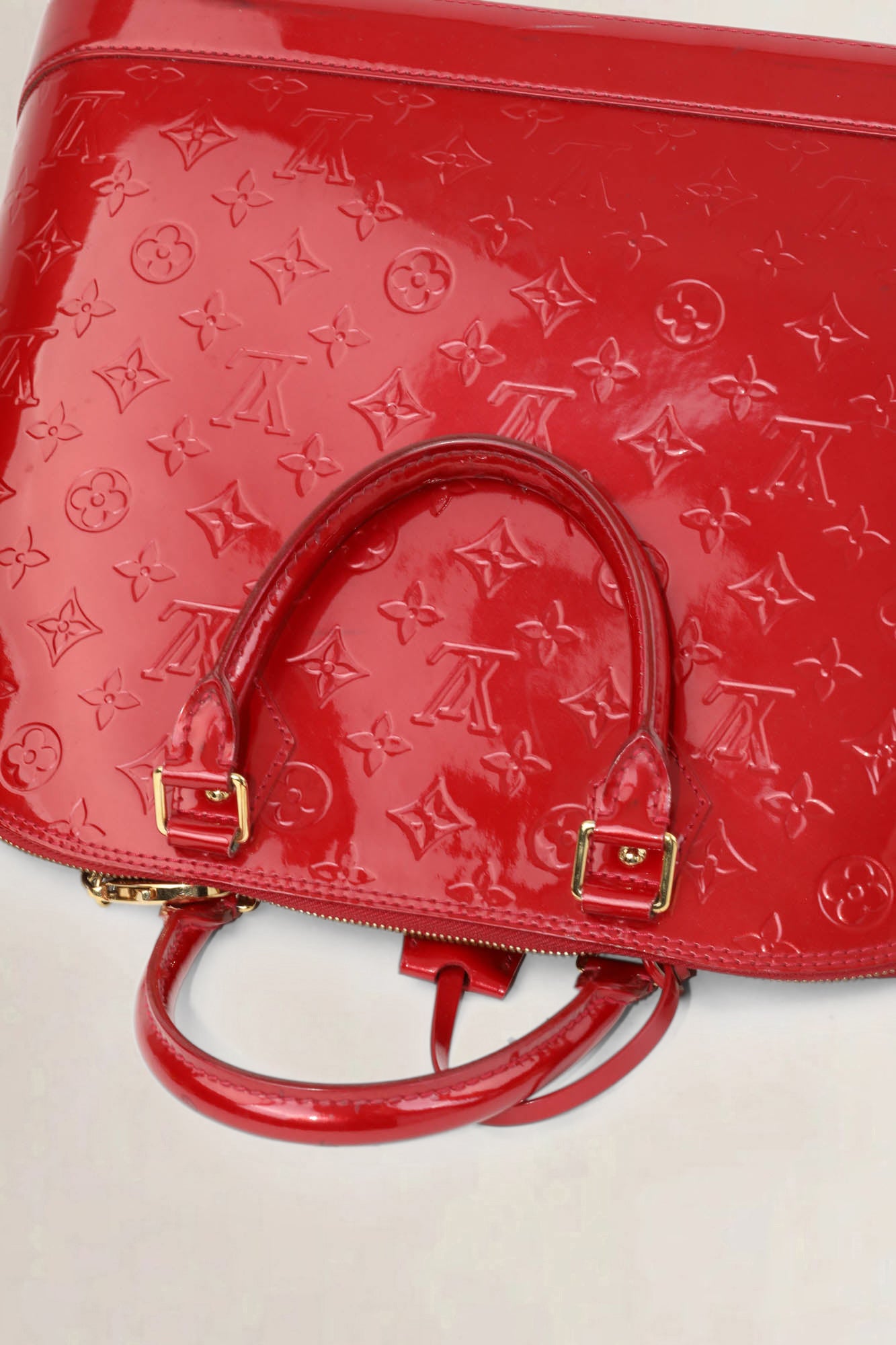 Louis Vuitton Red Patent Leather Alma GM Top Handle Bag