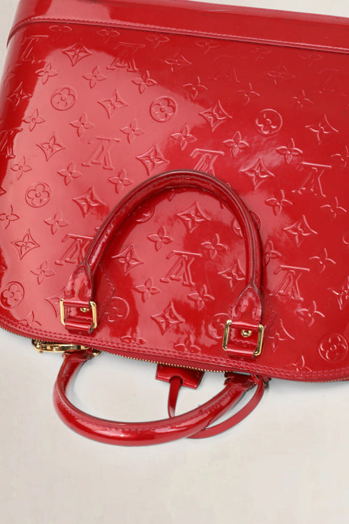Louis Vuitton Red Patent Leather Alma GM Top Handle Bag
