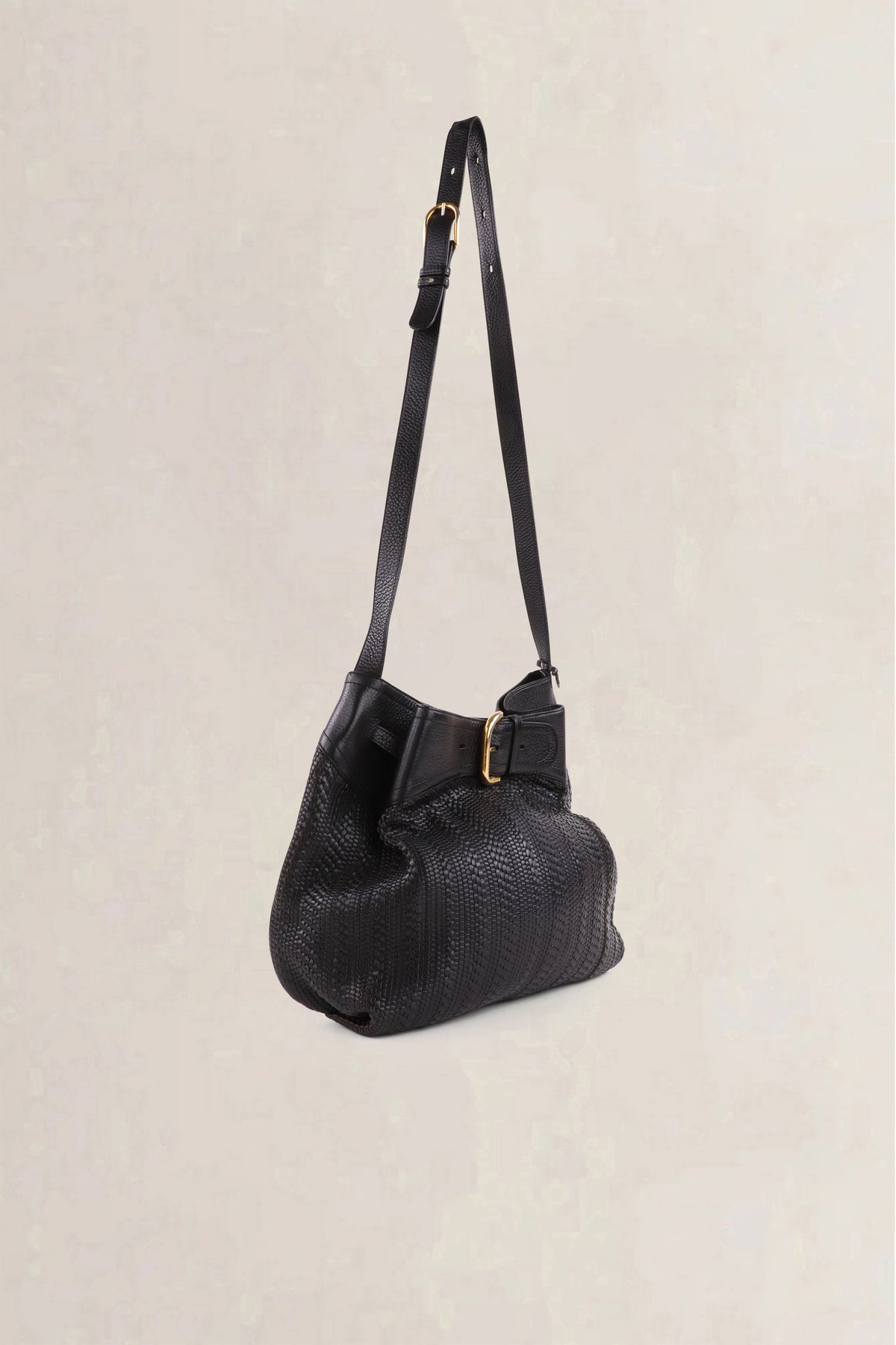 Delvaux Black Bergerac Toile de Cuir Crossbody Bag