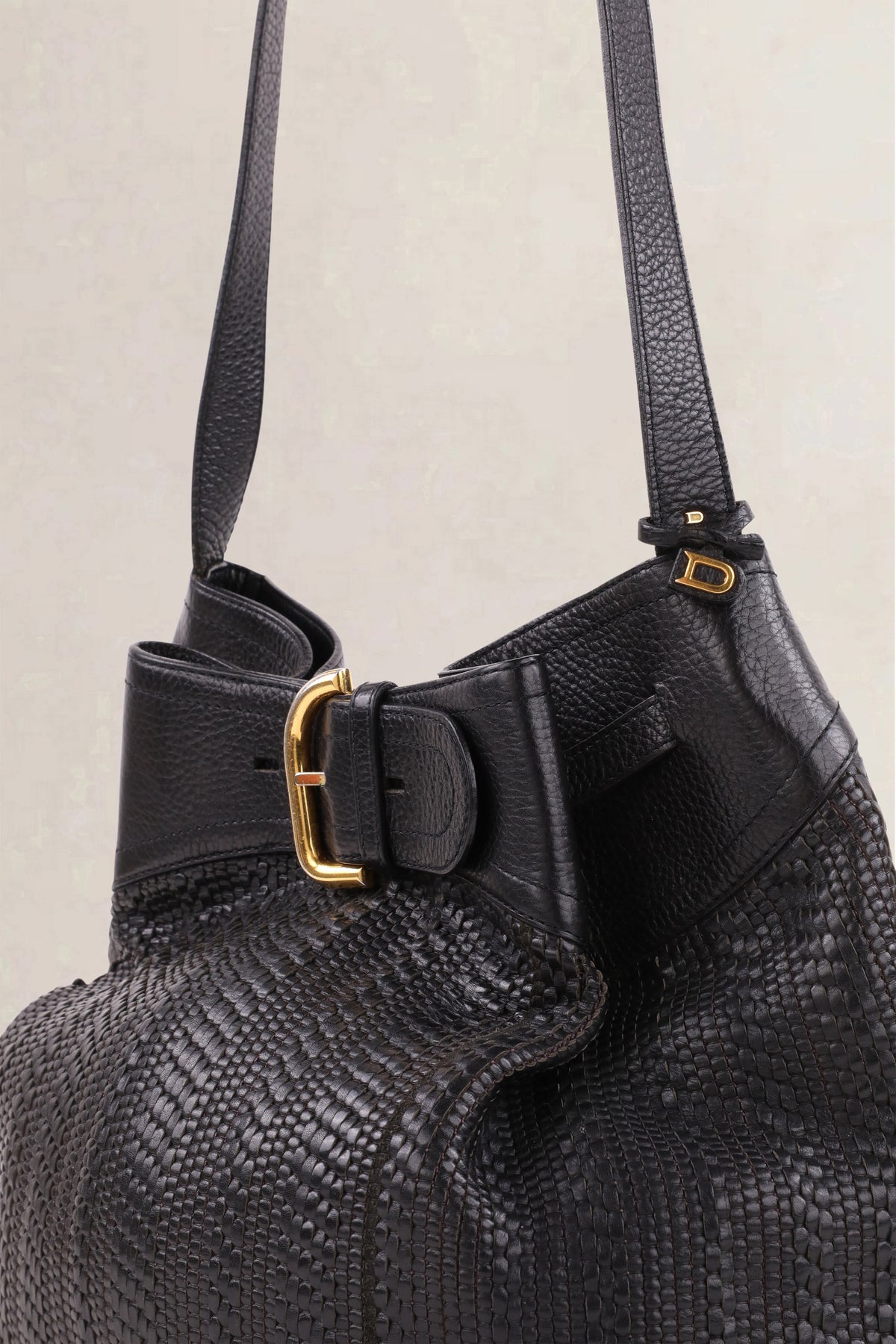 Delvaux Black Bergerac Toile de Cuir Crossbody Bag