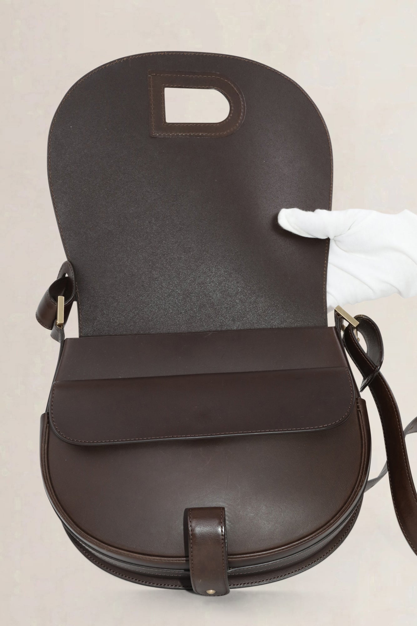 Delvaux Dark Brown Kate Crossbody Bag