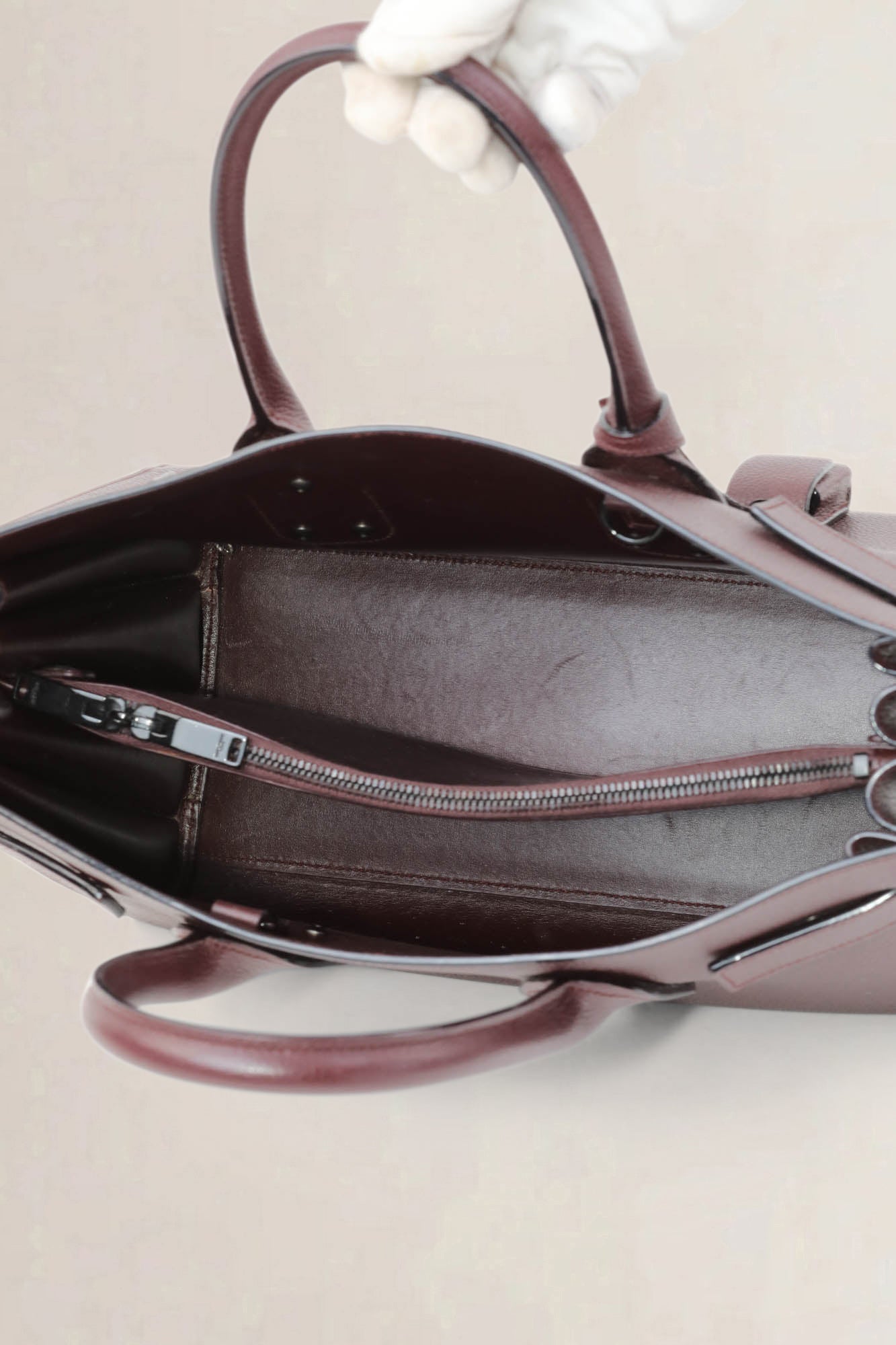 Saint Laurent Dark Burgundy Sac De Jour Top Handle Bag