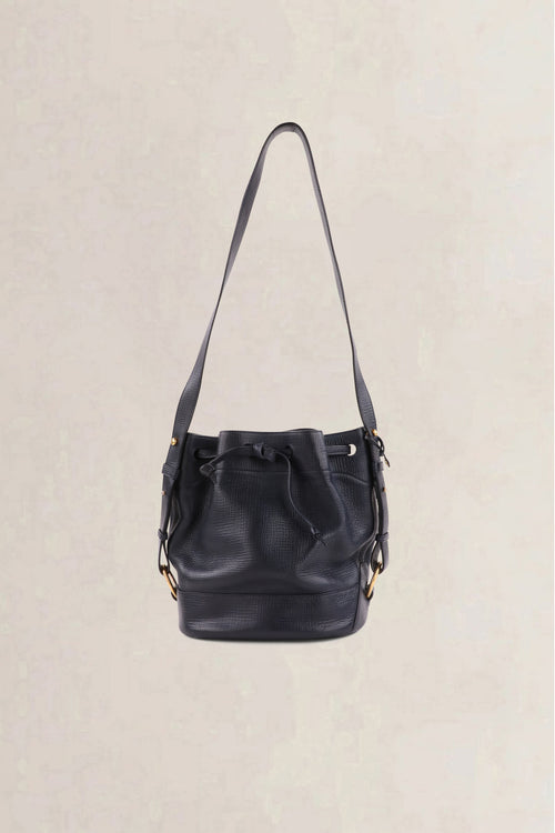 Delvaux Vintage Navy Bucket Bag