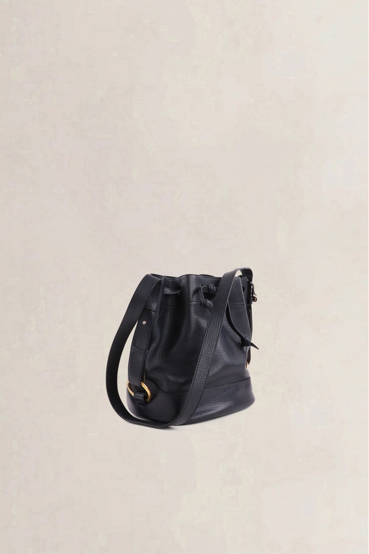 Delvaux Vintage Navy Bucket Bag