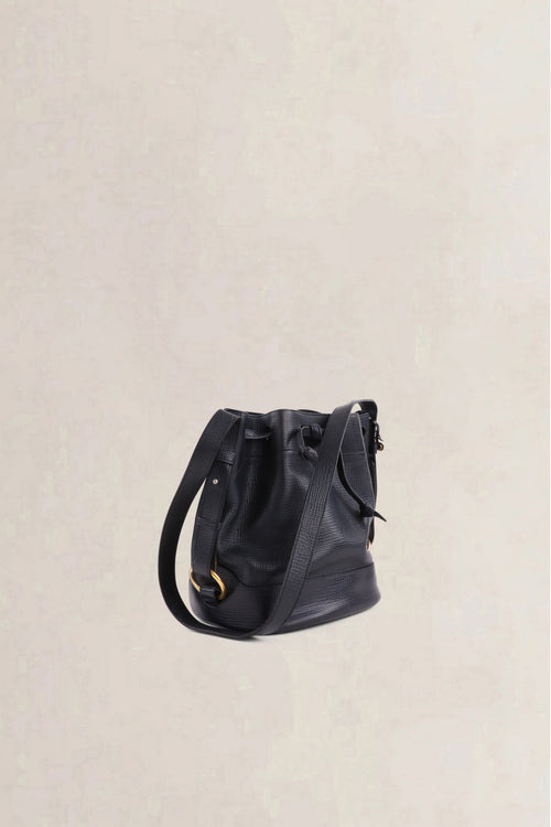 Delvaux Vintage Navy Bucket Bag