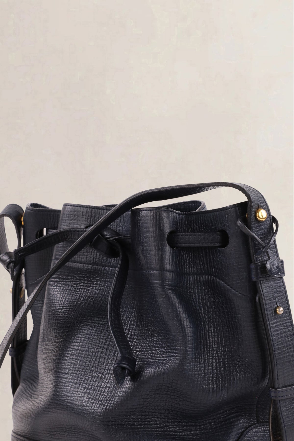Delvaux Navy Bucket Bag — vintage