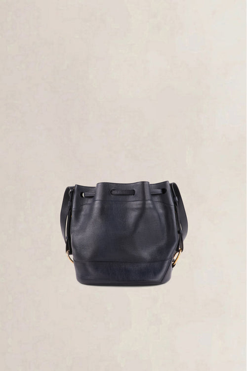 Delvaux Vintage Navy Bucket Bag