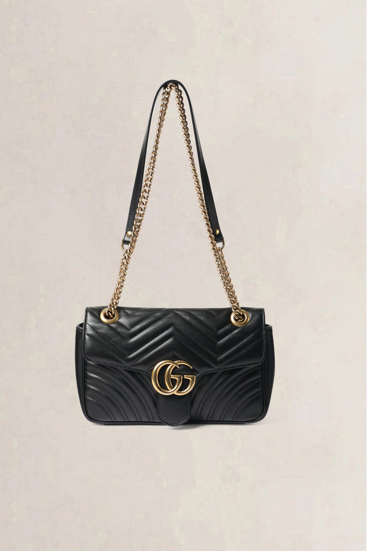 Gucci Black GG Marmont Matelassé Small Shoulder Bag
