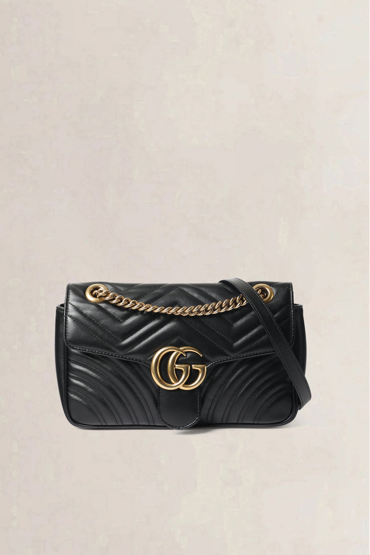 Gucci Black GG Marmont Matelassé Small Shoulder Bag